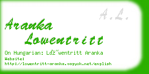 aranka lowentritt business card